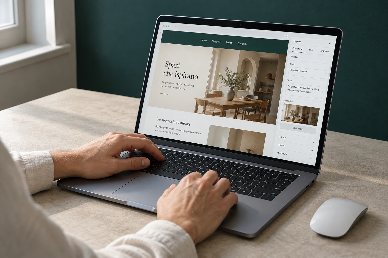 Aggiornamento dei contenuti di un sito web dal computer portatile